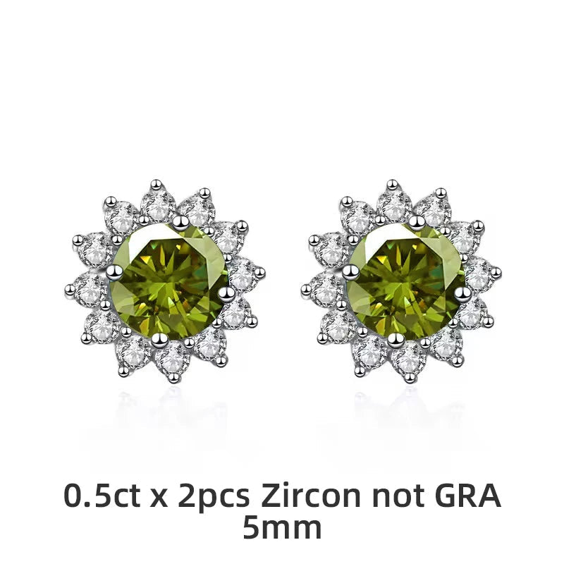 Boucles d’Oreilles Soleil 1CT Moissanite en Argent 925