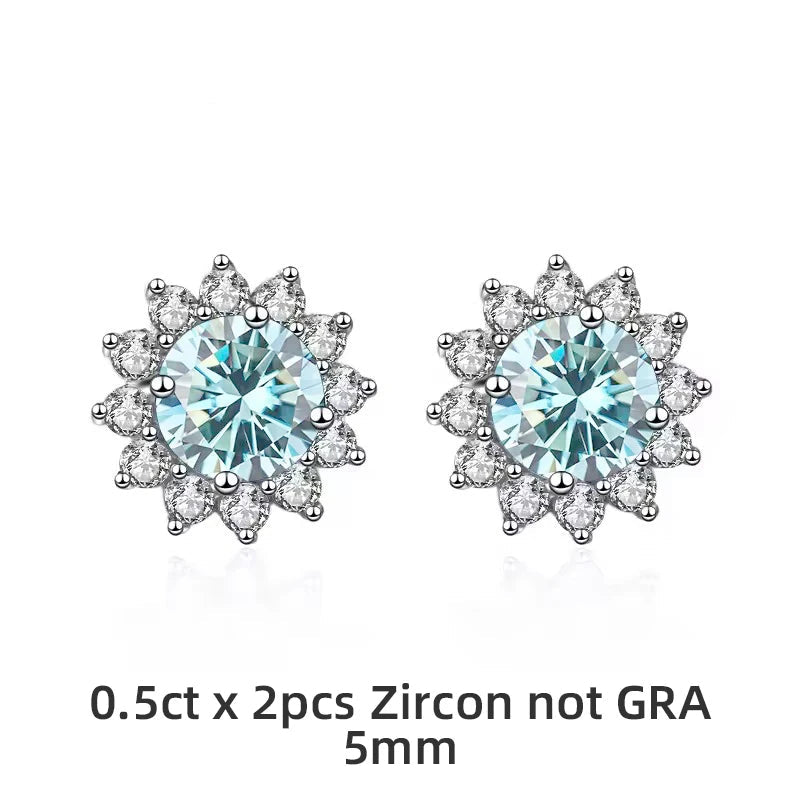 Boucles d’Oreilles Soleil 1CT Moissanite en Argent 925