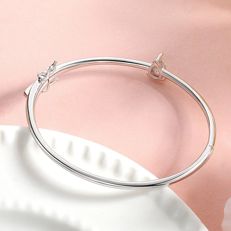 Bracelet Femme Moissanite Poire 1CT, Argent Massif 925