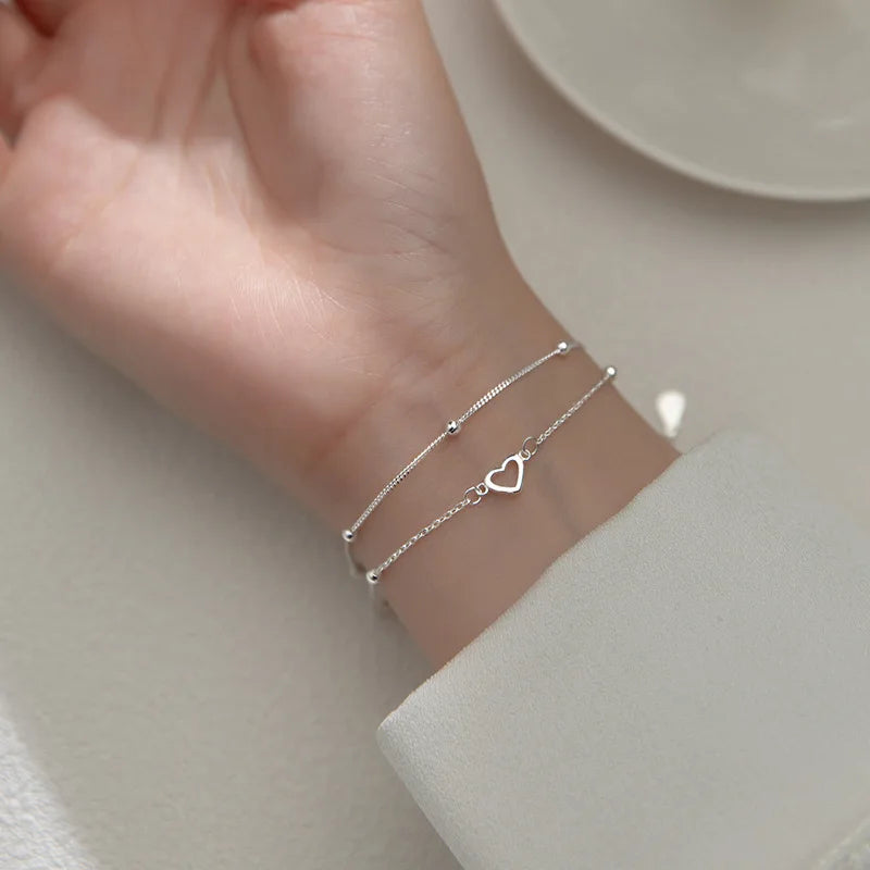 Bracelet Papillon Fleur pour Femme Argent S925 Réglable