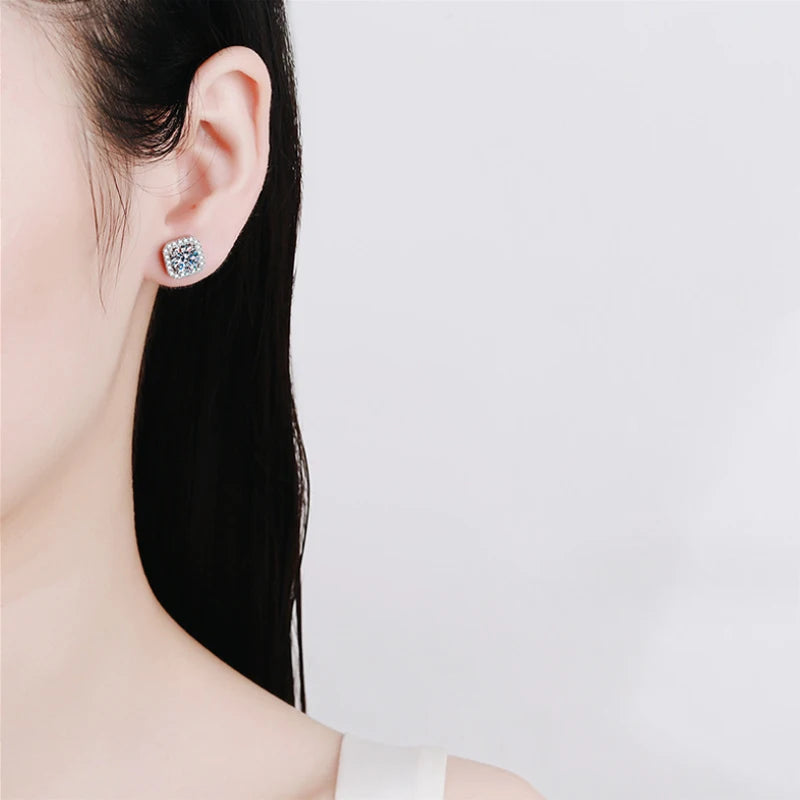 Clous d’Oreilles Moissanite Certifiés en Argent 925