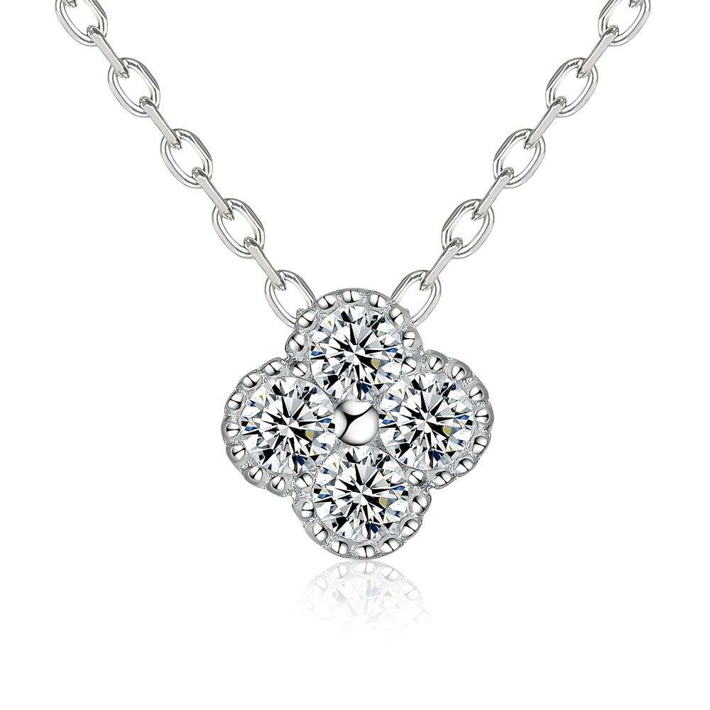 Collier Trèfle Moissanite en Argent 925