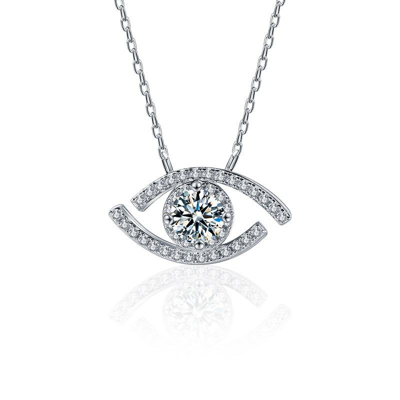Collier Pendentif Œil du Diable Moissanite en Argent 925