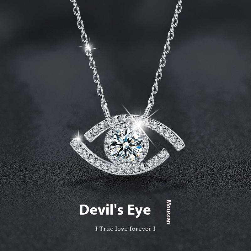 Collier Pendentif Œil du Diable Moissanite en Argent 925