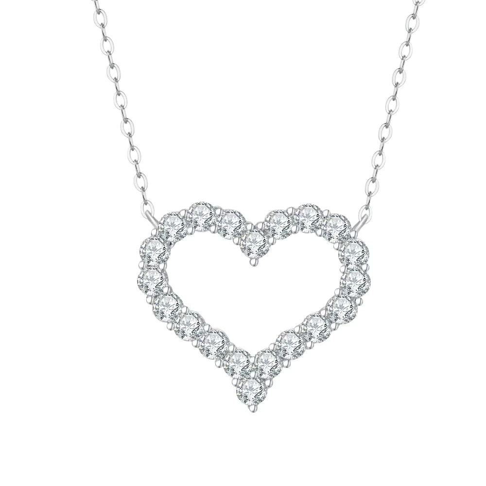 Collier Pendentif Cœur 1.2CT Moissanite en Argent 925