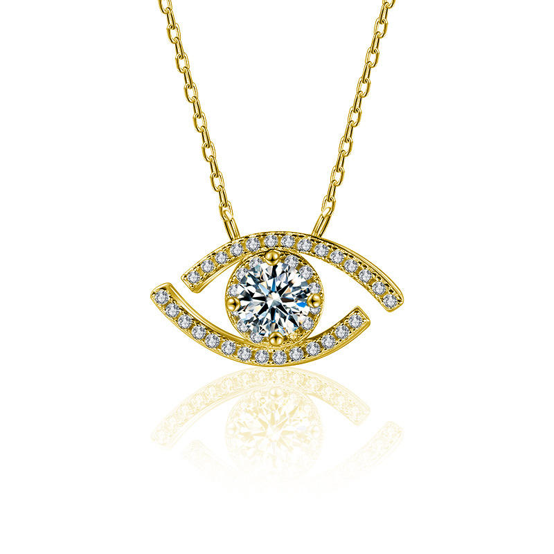 Collier Pendentif Œil du Diable Moissanite en Argent 925