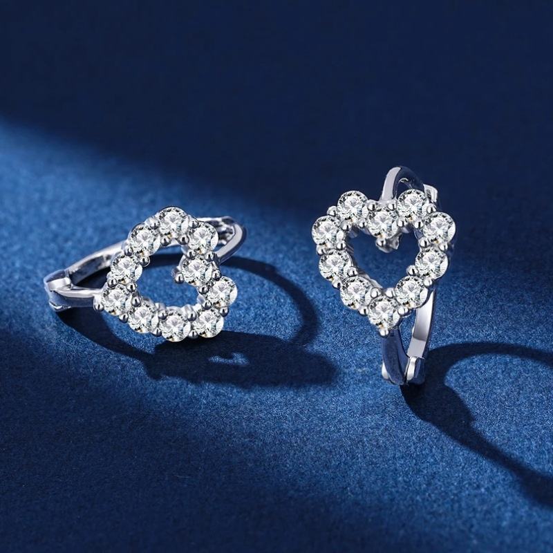 Créoles Moissanite Plaqué Or 18K en Argent 925