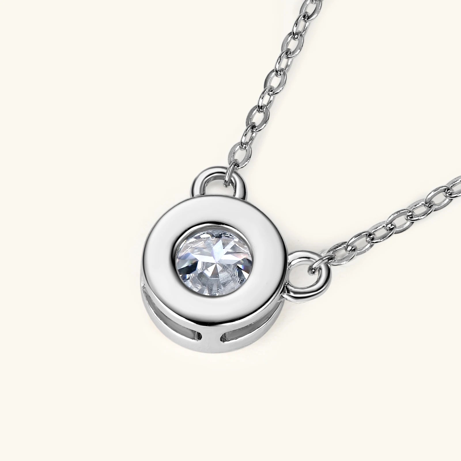 ACP-075 Collier en argent S925 plaqué or 18K avec moissanite incrustée 1.0CT
