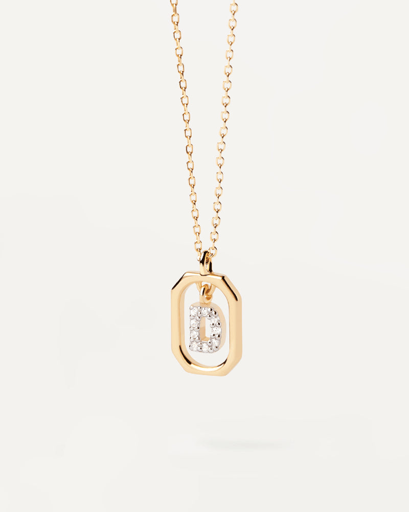 Collier Pendentif Lettre A–Z Plaqué Or 18K en Argent 925