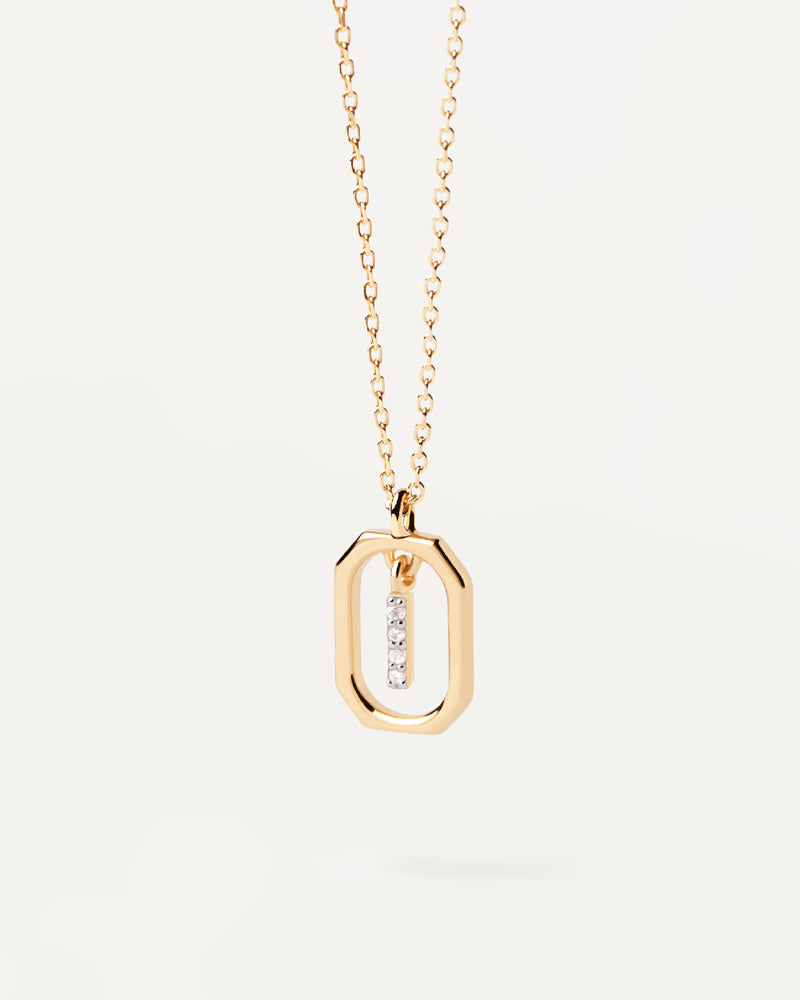 Collier Pendentif Lettre A–Z Plaqué Or 18K en Argent 925