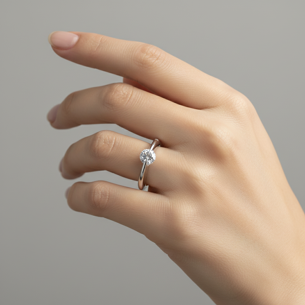 L’éclat d’une étoile au bout des doigts - Bague Étoile filante en Argent 925 & Moissanite