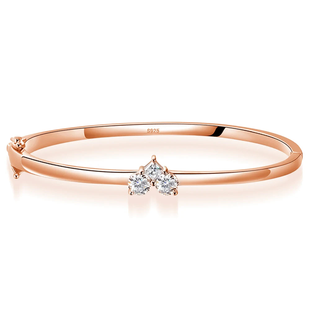 Bracelet Élégant Femme Moissanite, Argent 925, Certifié GRA