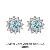 Boucles d’Oreilles Soleil 1CT Moissanite en Argent 925