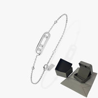 Moissanit-Armband mit drei beweglichen Steinen für Damen