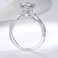 Anello con nodo in argento S925 con moissanite da 1 ct e