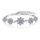 Bracciale con fiori di moissanite da 2,6 ct in argento 925