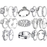 Bague Couronne Vintage Moissanite en Argent 925, 6 Griffes
