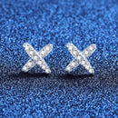 Damen-Moissanit-Ohrringe mit Platin-Finish