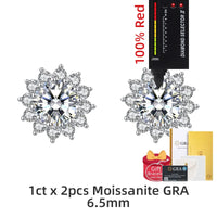 Boucles d’Oreilles Soleil 1CT Moissanite en Argent 925