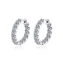 Moissanit-Creolen 2 mm D VVS1 für Damen in S925-Silber mit 18-karätigem Weißgold vergoldet