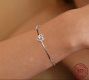 Bracelet Cœur Creux 0.5CT Moissanite en Argent 925