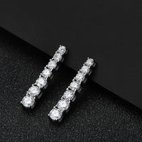 Orecchini pendenti Moissanite D VVS1 in argento S925 placcato oro bianco 18 carati con GRA