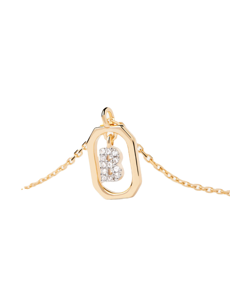 18 Karat vergoldete A–Z-Buchstaben-Anhänger-Halskette aus 925er Silber