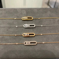 Moissanit-Armband mit drei beweglichen Steinen für Damen