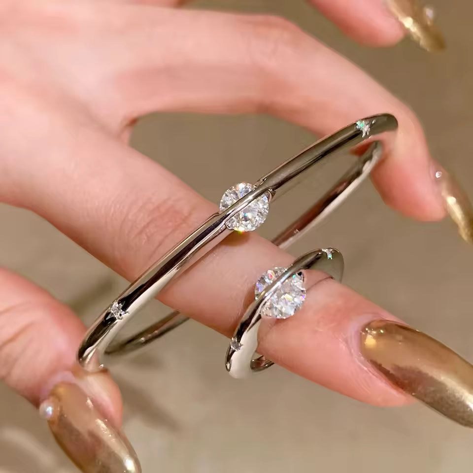 Bracelet étoile filante ouvrable 18.5cm circonférence