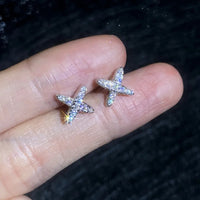 Damen-Moissanit-Ohrringe mit Platin-Finish