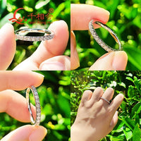 Anello Eternity in argento 925 con moissanite da 2 mm 3 mm con diamante bianco rotondo