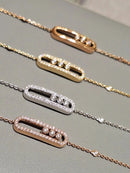 Moissanit-Armband mit drei beweglichen Steinen für Damen