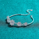 Bracciale con fiori di moissanite da 2,6 ct in argento 925