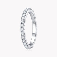 Fede nuziale Eternity in Moissanite da 2 mm per donna