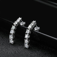 Orecchini pendenti Moissanite D VVS1 in argento S925 placcato oro bianco 18 carati con GRA