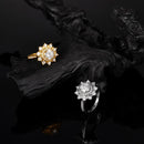 Anello di lusso con girasole in Moissanite per donna