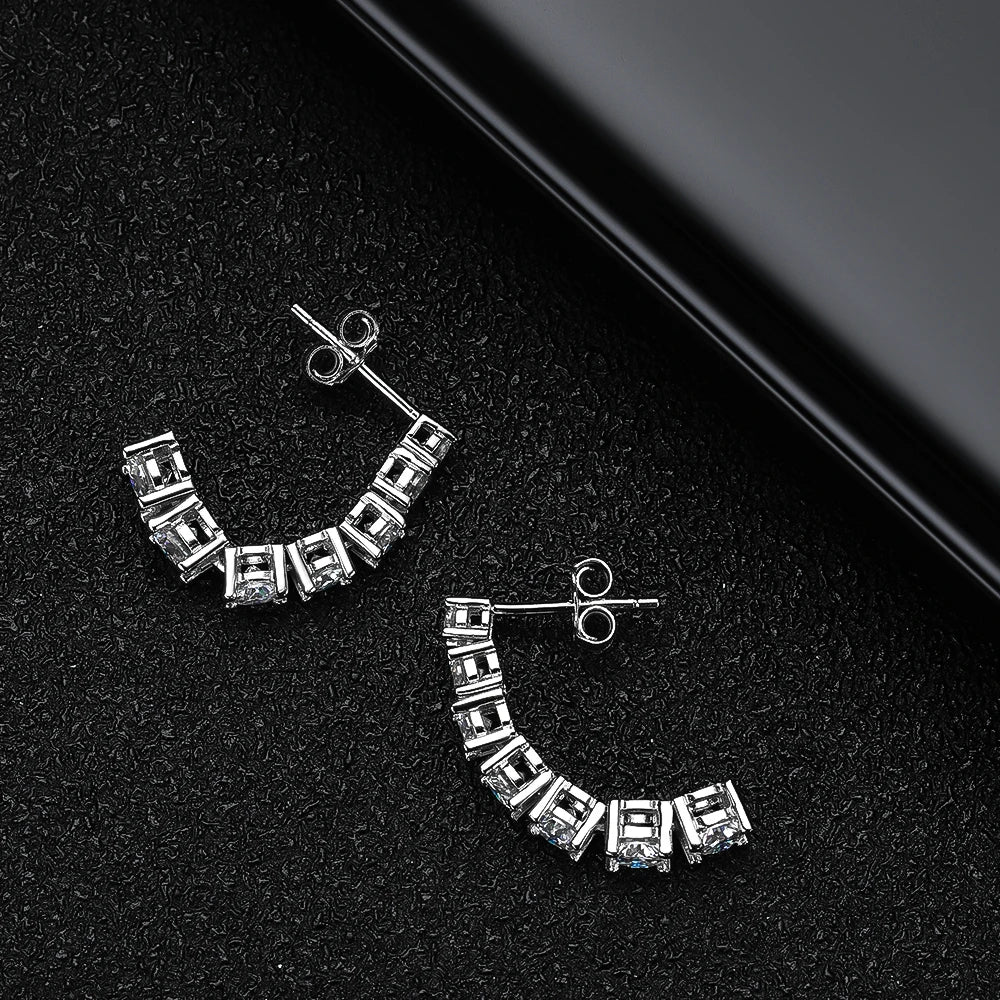 Orecchini pendenti Moissanite D VVS1 in argento S925 placcato oro bianco 18 carati con GRA