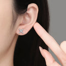 Damen-Moissanit-Ohrringe mit Platin-Finish