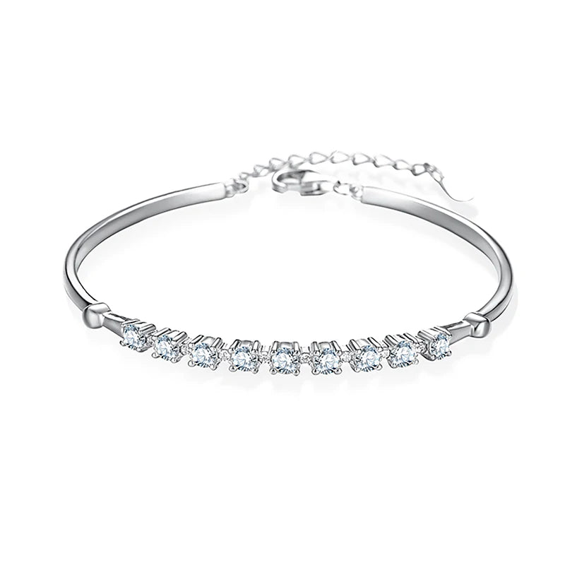 GRA-zertifiziertes Moissanit-Diamantarmband für Damen aus echtem 925er Silber