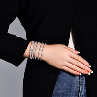 Moissanit-Tennis-Armband für Damen, 4 mm, aus 925er Silber mit Weißgold vergoldet