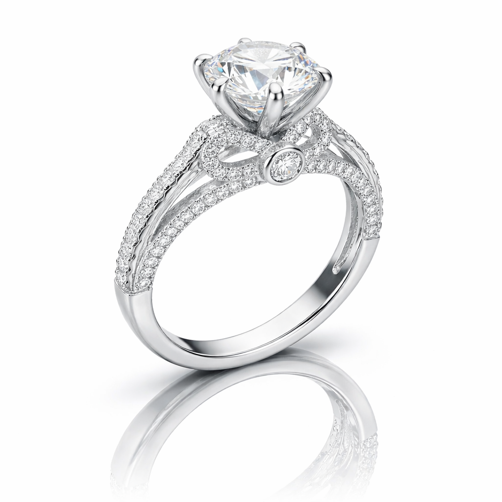 Bague Halo de Lumière – Une Brillance Intemporelle