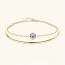 Moissanit-Manschettenarmband für Damen, verstellbar, 6,5 S925 Silber