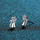 Boucles d’Oreilles Chat en Argent 925 avec Moissanite