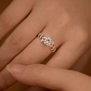 Bague de Fiançailles Feuille 1CT Moissanite en Argent 925