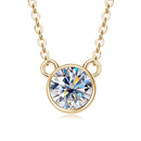 ACP-075 Collier en argent S925 plaqué or 18K avec moissanite incrustée 1.0CT