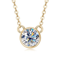 ACP-075 Collier en argent S925 plaqué or 18K avec moissanite incrustée 1.0CT