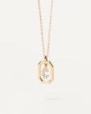 Collier Pendentif Lettre A–Z Plaqué Or 18K en Argent 925
