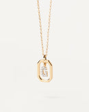 Collier Pendentif Lettre A–Z Plaqué Or 18K en Argent 925