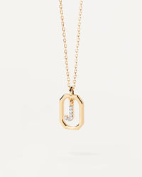 Collier Pendentif Lettre A–Z Plaqué Or 18K en Argent 925