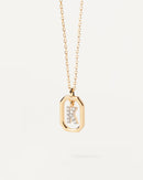 Collier Pendentif Lettre A–Z Plaqué Or 18K en Argent 925